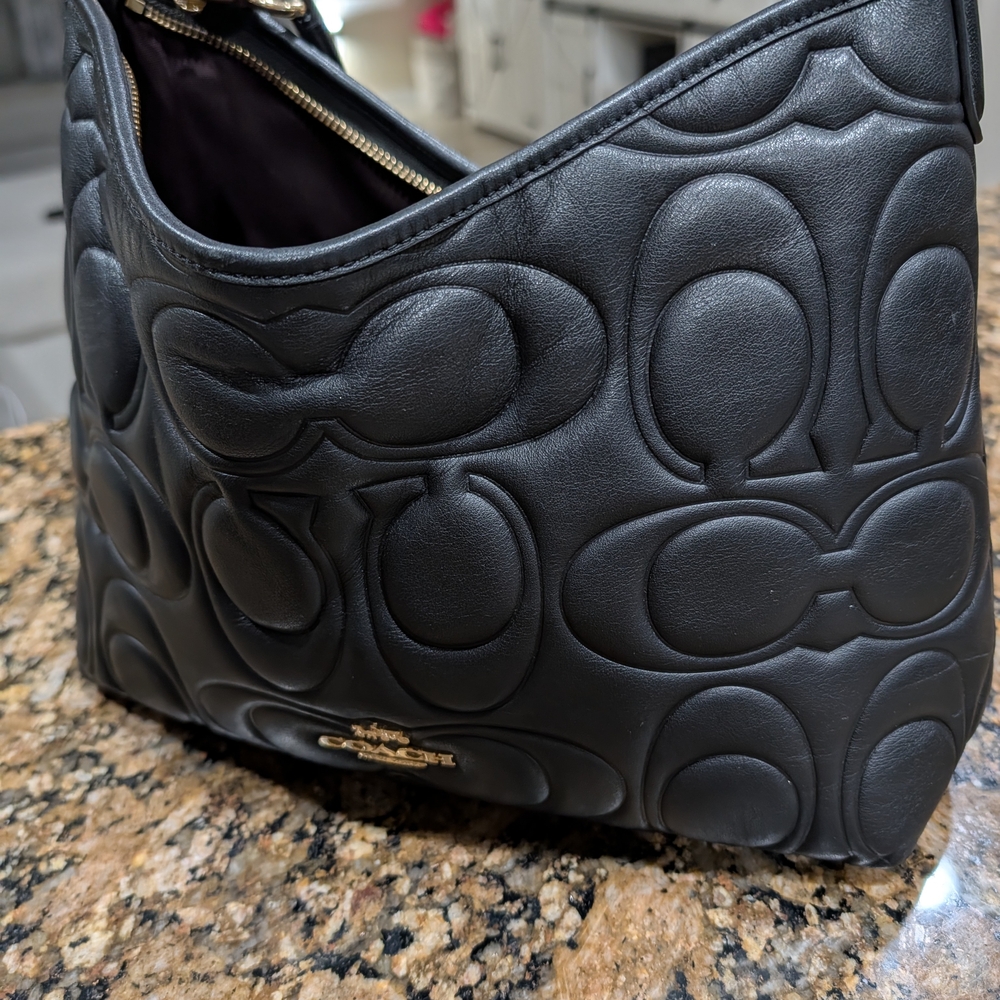 Coach Black Embossed Shoulder Bag